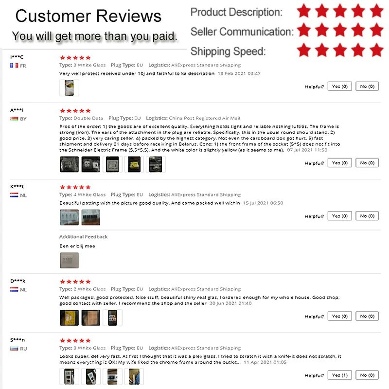 4-pinska audio utičnica Wallpad Luxury Crystal Glass Panel 110V-250V 4-pinska audio utičnica za zvuk