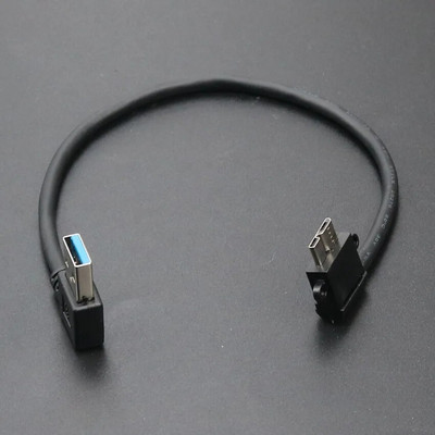 YuXi USB na mikro B kabel USB 3.0 A 90 stupnjeva muški na mikro B muški kabel za pretvorbu podataka za tvrdi disk, tablet, računalo