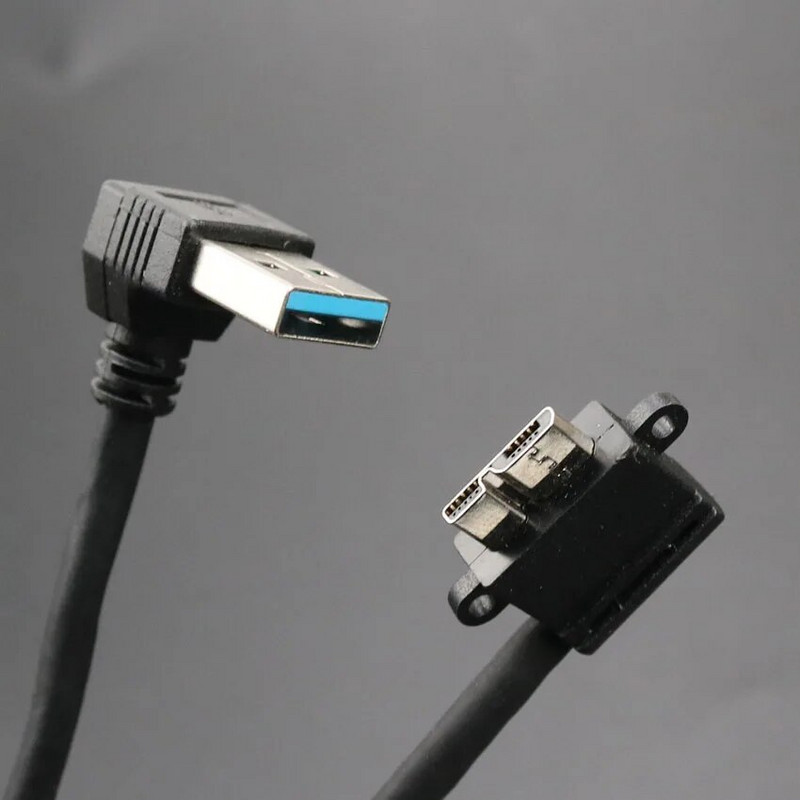 YuXi USB na mikro B kabel USB 3.0 A 90 stupnjeva muški na mikro B muški kabel za pretvorbu podataka za tvrdi disk, tablet, računalo