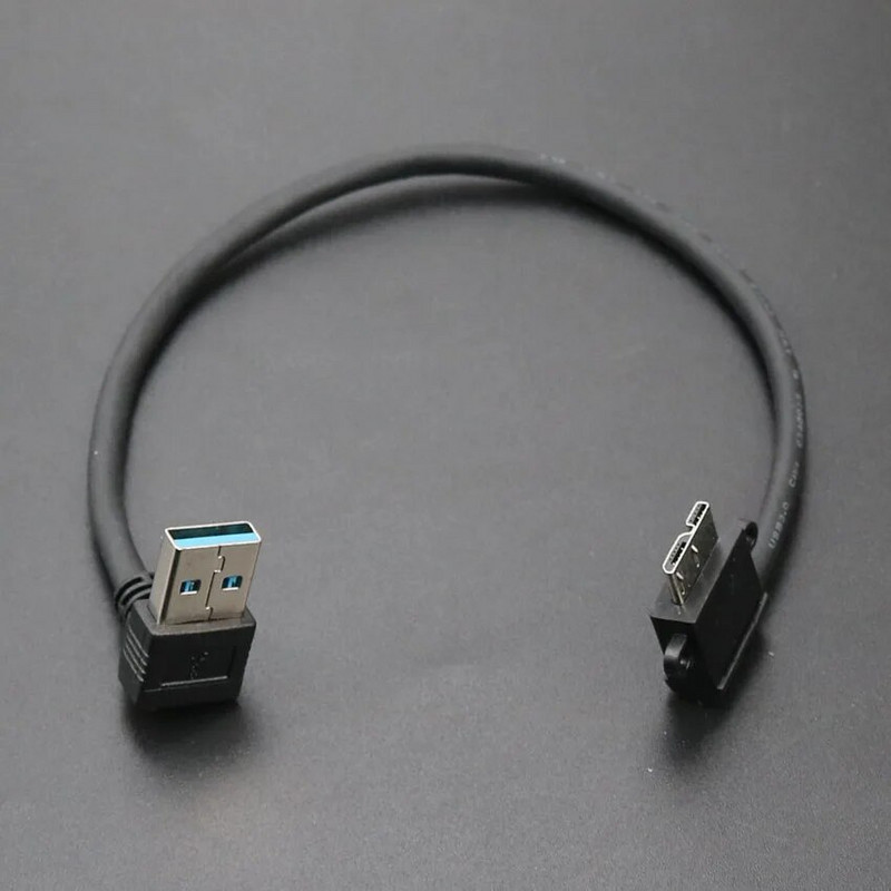 YuXi USB na mikro B kabel USB 3.0 A 90 stupnjeva muški na mikro B muški kabel za pretvorbu podataka za tvrdi disk, tablet, računalo
