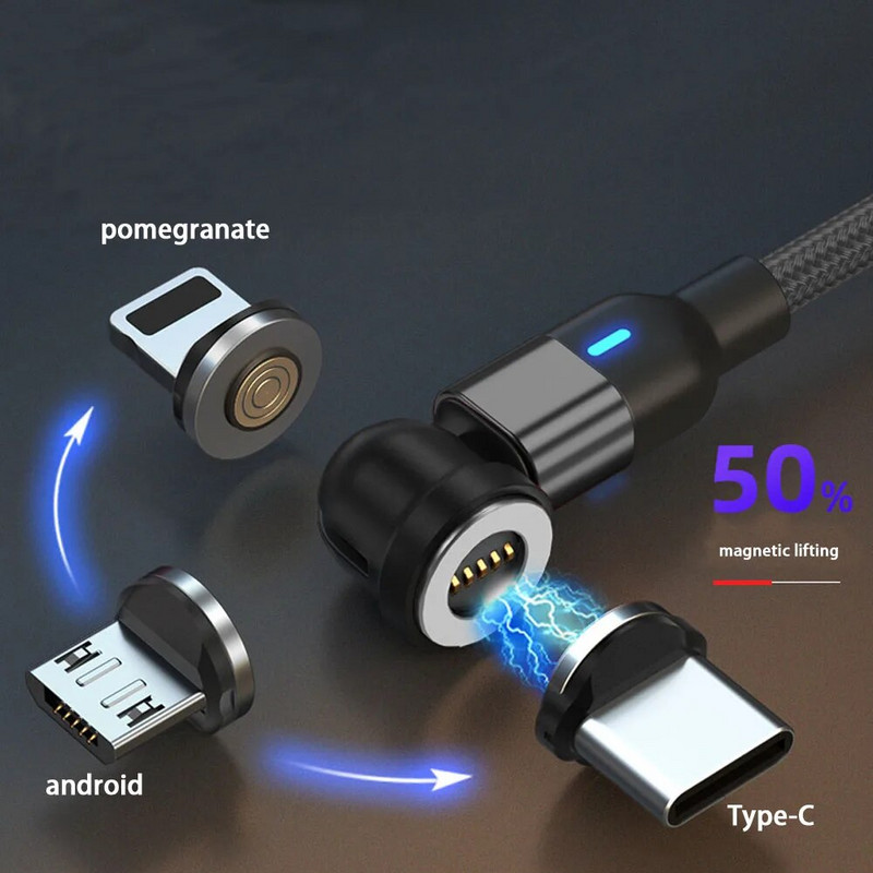 3A LED magnetski USB kabel Brzo punjenje C-kabel Magnetski punjač Punjenje podataka Mikro kabel za mobilni telefon USB kabel