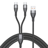 USB na Dual Type C kabel pleten 2 u 1 višestruki USB C kabel Kabel za punjenje s 2 priključka Type-C priključka