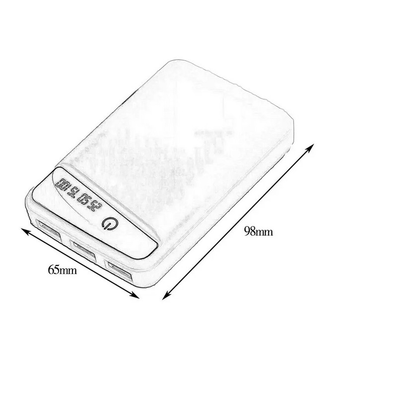 3 USB Micro USB Power Bank kest 10000mAh DIY 3*18650 ümbris Aku laadimiskast digitaalse LED-ekraaniga ilma akuta