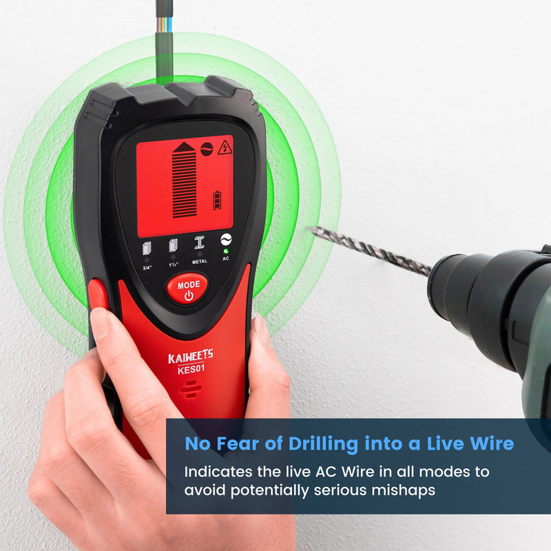 Zidni skener 4 u 1 Stud Finder s trobojnim pozadinskim osvjetljenjem i audio alarmom, Stud Sensor Beam Finder za drvo, AC žice, metal, itd.