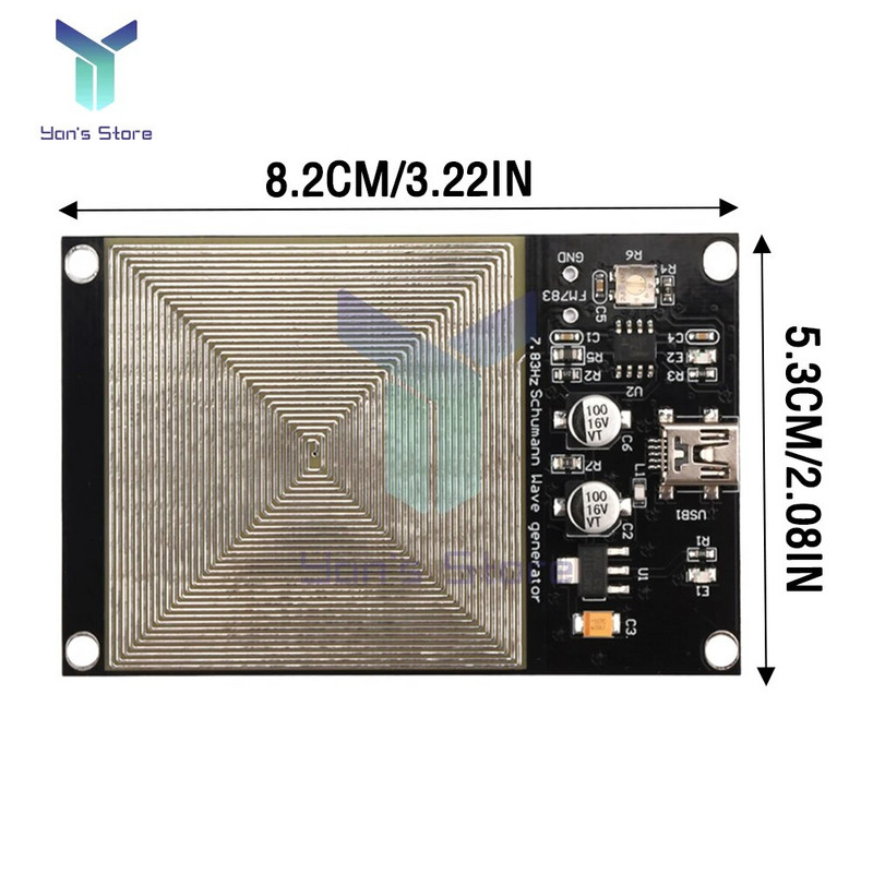 1 tk 7,83 HZ mini-USB Schumanni resonantslainegeneraatori ülimadala sagedusega generaatori komplekt koos ühendusliini laadimiskaabliga
