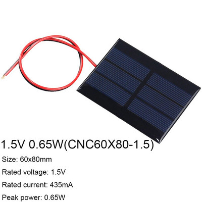 1PC 1V 1.5V 2V 3V 3.5V Panou solar cu sârmă de 30CM Mini sistem solar DIY pentru încărcător de telefon mobil baterie 300mA 500mA 0.3W 0.65W