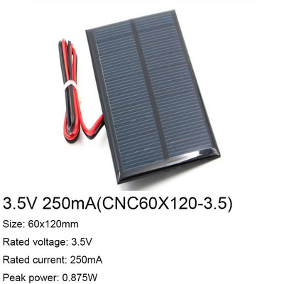 1PC 1V 1.5V 2V 3V 3.5V Panou solar cu sârmă de 30CM Mini sistem solar DIY pentru încărcător de telefon mobil baterie 300mA 500mA 0.3W 0.65W