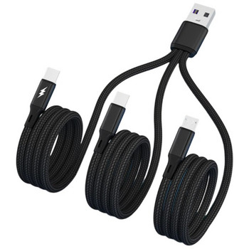 Multi Cable Braided Universal 3 σε 1 Καλώδιο φόρτισης πολλαπλών καλωδίων USB με υποδοχή θύρας Micro USB Type-C