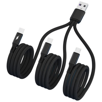 Upleteni univerzalni 3 u 1 višestruki USB kabel, kabel za punjenje s Type-C mikro USB priključkom