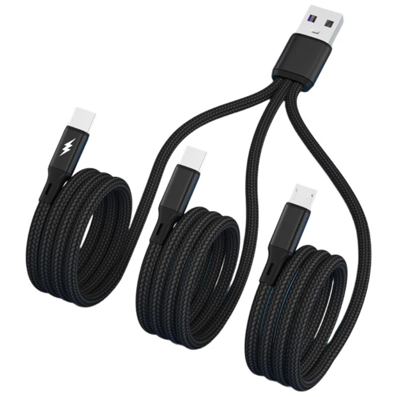 Upleteni univerzalni 3 u 1 višestruki USB kabel, kabel za punjenje s Type-C mikro USB priključkom