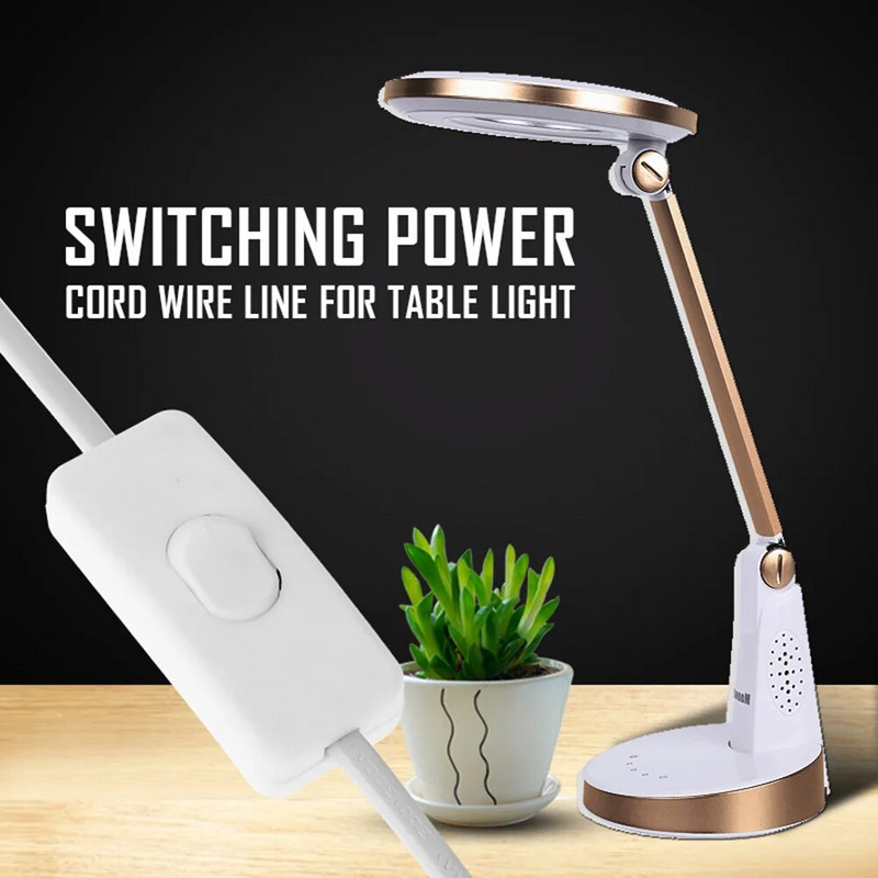 1,8 m/5,9 stopa Preklopni kabel za napajanje Žičani linijski kabel s prekidačem za stolno svjetlo LED svjetiljka Dimer prekidač Kabel za napajanje