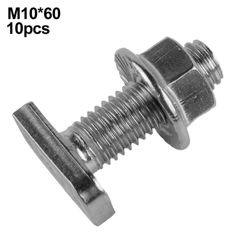 10 komada T tipa vijaka i matica s prirubnicom M8 55/60 mm pribor za pričvršćivanje polica za solarne ploče za fotonaponske module, montažna tračnica