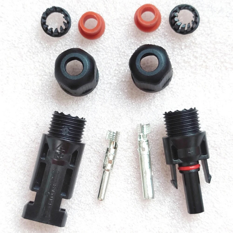 10 porų/partija PV kabelių jungtys Saulės kolektorius TUV 30A 1000V IP67 Saulės DC jungtys saulės kolektoriui Kištuko kabelis 2,5mm2 4mm2 6mm2