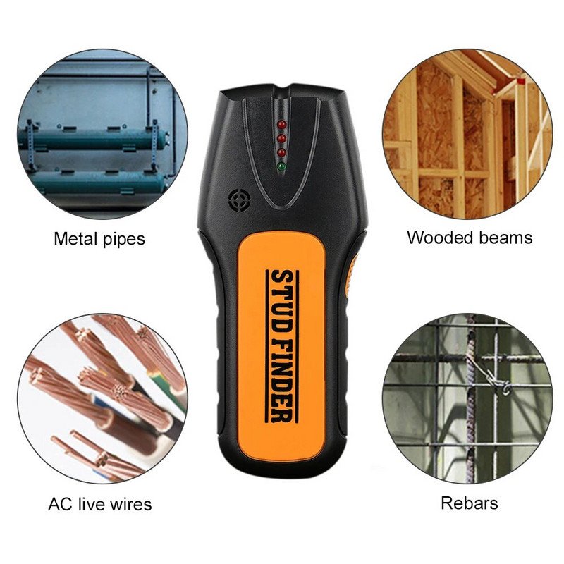 SH402 metalo detektorius apšviestas medinių smeigių ieškiklis kabelių gylio stebėjimo prietaiso srovės aptikimas 5 viename požeminis Sturs sienų skaitytuvas