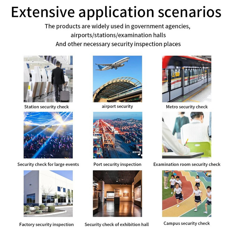 Rankiniai nešiojamieji metalo detektoriai, skirti oro uosto mokyklų saugumo patikrinimui, didelio jautrumo metalo skaitytuvui