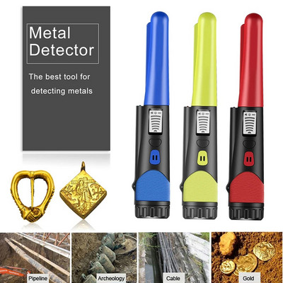 Detector de metale Pin Pointer Detector de metale portabil cu lampă LED și lamă de răzuit Găsitor de aur de înaltă precizie rezistent la apă