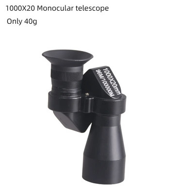 Telescop de exterior 1000x20 Telescop portabil de observare a insectelor cu vedere nocturnă de înaltă definiție, semi-metal, monocular