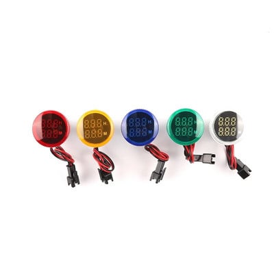 22MM LED okrugli kvadratni digitalni mjerač vremena 0-60 minuta/0-999 sati AC 220V-380V Mini signalno svjetlo mjerač sati Montaža na ploču