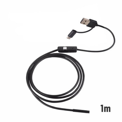 Endoscop 5.5mm 7mm 3in1 USB/Micro USB/Type-C Endoscop reglabil Cameră flexibilă de inspecție rezistentă la apă pentru smartphone Android