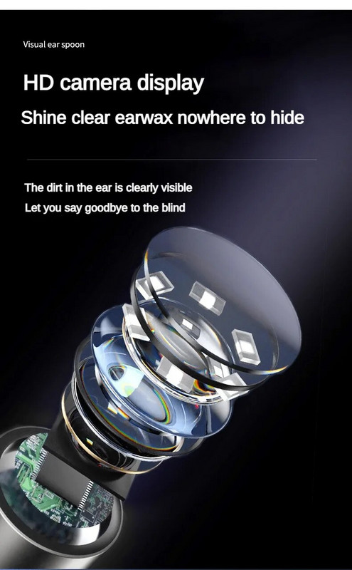 Išmanieji vizualiniai ausų lazdelių endoskopas didelio tikslumo ausų krapštukas mini kamera Otoskopas ausų valiklis didelio tikslumo ausų vaško šalinimo įrankis