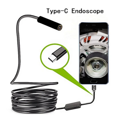 Endoscop tip c 5,5 mm Cameră endoscopică Boroscop 2M pentru telefon Android 480P Electricieni de casă Inspecție țevi Echipament de canalizare