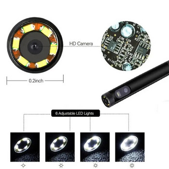 Ενδοσκόπιο κάμερας φακού 8mm 1200P IP68 2M σκληρός εύκαμπτος σωλήνας Mirco USB Type-C Borescope Video Inspection for Android Endoscope