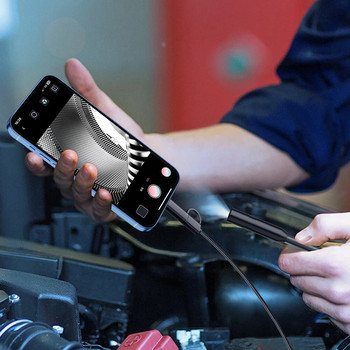 Ендоскопска камера със светлина 1920P 8 мм тънък бороскоп с възможност за димиране 8LED инспекционна камера за iPhone Android Водоустойчива змийска камера