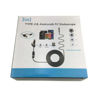 8 мм обектив Камера Ендоскоп HD 1200P IP68 2M Твърда гъвкава тръба Mirco USB Type-C Бороскоп Видео инспекция за Android ендоскоп