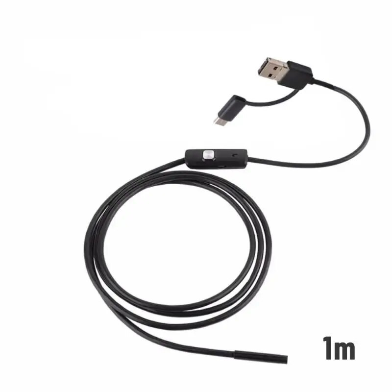 8 mm objektyvo fotoaparato endoskopas HD 1200P IP68 2M kietas lankstus vamzdelis Mirco USB Type-C borescope vaizdo apžiūra, skirta Android endoskopui