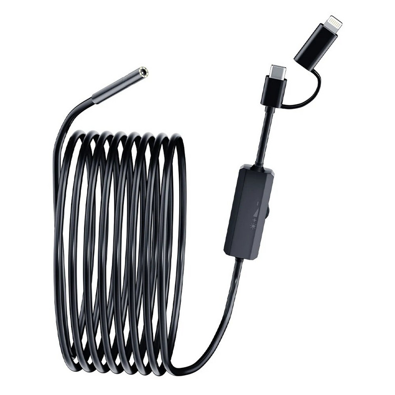 Endoskopska kamera sa svjetlom 1920P 8mm tanki boreskop s mogućnošću prigušivanja 8LED kamera za pregled za iPhone Android Vodootporna zmija kamera