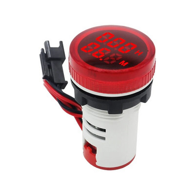 Contor de temporizare digital pătrat rotund, LED, de 22 mm, 0-60 minute/0-999 de ore AC 220 V-380 V Lumină de semnalizare Contor de ore Montare pe panou