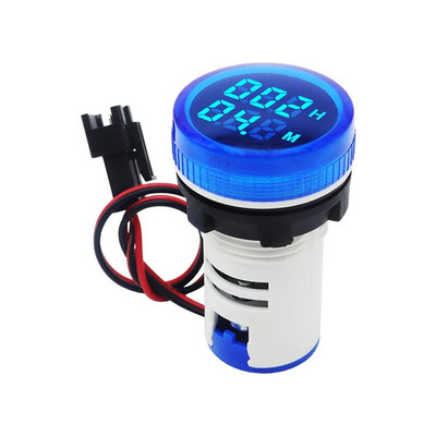 Contor de temporizare digital pătrat rotund, LED, de 22 mm, 0-60 minute/0-999 de ore AC 220 V-380 V Lumină de semnalizare Contor de ore Montare pe panou