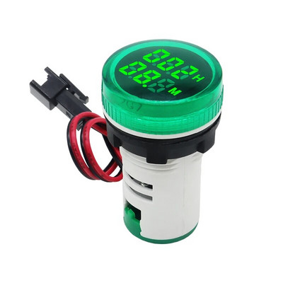 Contor de temporizare digital pătrat rotund, LED, de 22 mm, 0-60 minute/0-999 de ore AC 220 V-380 V Lumină de semnalizare Contor de ore Montare pe panou