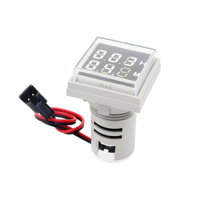 Contor de temporizare digital pătrat rotund, LED, de 22 mm, 0-60 minute/0-999 de ore AC 220 V-380 V Lumină de semnalizare Contor de ore Montare pe panou