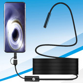 Cameră endoscop industrial, IP67 rezistentă la apă, boroscop de inspecție pentru conducte, piese auto, 3 în 1, telefoane Android, PC, 5,5 mm
