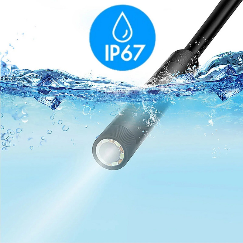 Pramoninė endoskopinė kamera, IP67 atsparus vandeniui, vamzdyno tikrinimo boreskopas, automobilių dalys, 3 viename, Android telefonai, kompiuteris, 5,5 mm
