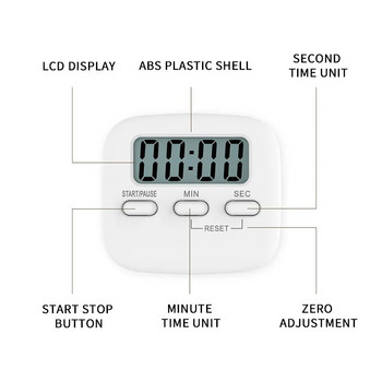 LCD цифров екран, кухненски таймер, магнитна аларма за обратно отброяване, сън, хронометър, Temporizador, часовник, домашни многофункционални инструменти