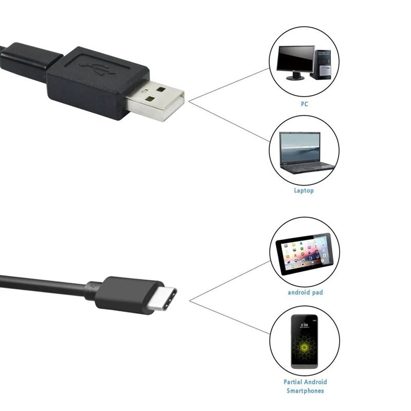 USB endoskopas, trys viename 5,5 mm OTG telefono boreskopas su LED lempute, vandeniui atsparus F0T6