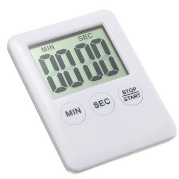 1 τεμ. Super Thin LCD Ψηφιακή Οθόνη Χρονόμετρο Κουζίνας Τετράγωνο Αντίστροφη μέτρηση Ξυπνητήρι Μαγνήτης Ρολόι ύπνου Χρονόμετρο Ρολόι Χρονόμετρο Εργαλείο κουζίνας