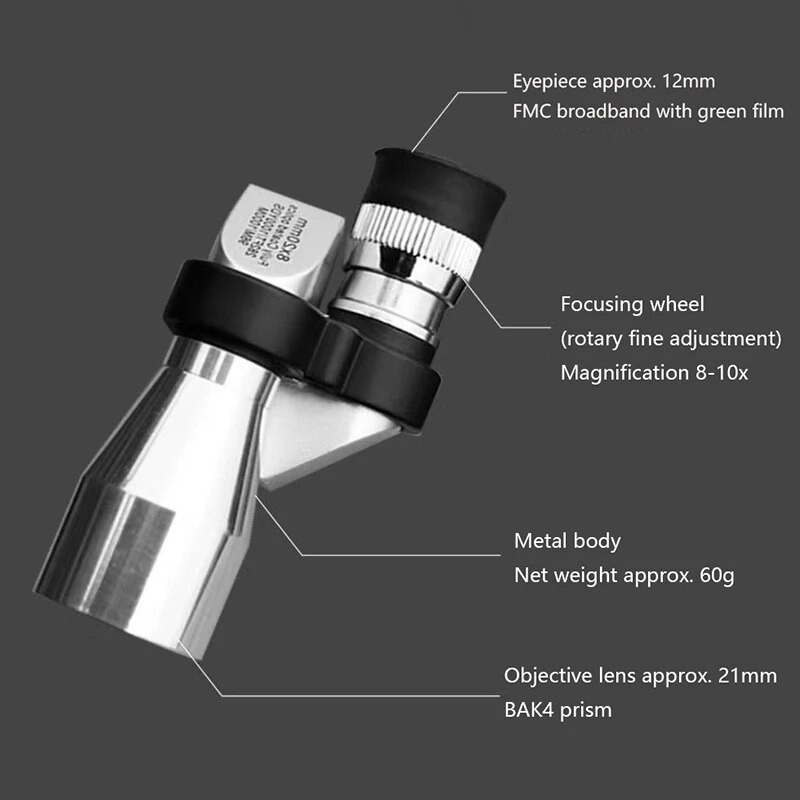 8x20 HD Goggles prijenosni mini kutni dalekozor Vodootporan HD džepni monokularni vanjski teleskop za lov