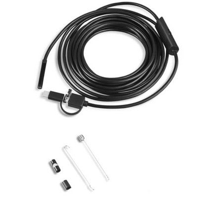 5,5 mm TYPE C USB мини ендоскоп 2M твърд кабел Змийска бороскоп инспекционна камера за Android смартфон PC