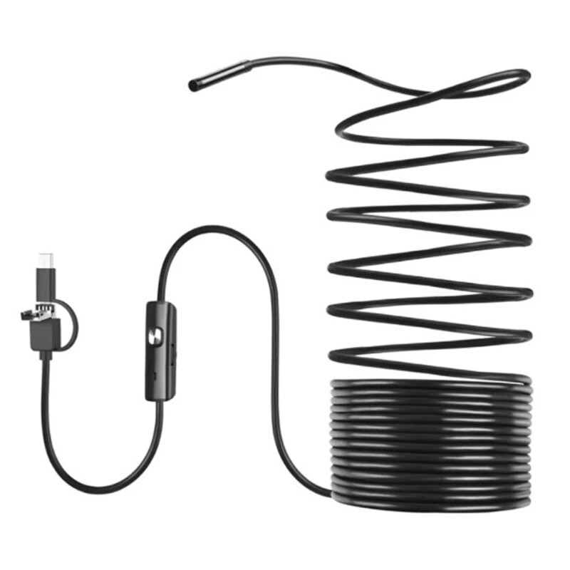 5,5 mm C TIPO USB mini endoskopas 2M kietojo kabelio gyvatės boreskopo tikrinimo kamera, skirta „Android“ išmaniajam kompiuteriui