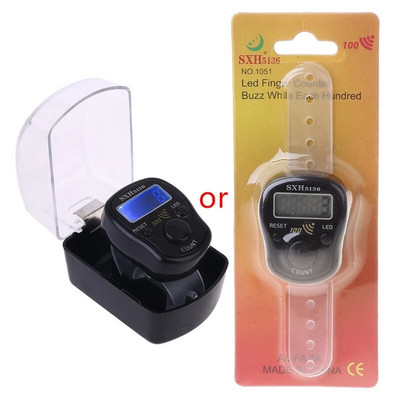 Contor LED Număr de degete Contor electronic digital Tasbeeh Lap Track Clicker portabil cu cifre inelare Afișare cadou