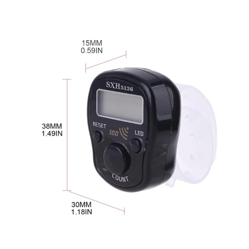 LED pirštų skaitiklis Skaitmeninis elektroninis Tasbeeh skaitiklis, nešiojamasis skaitiklis su žiedo skaitmenimis ekrano dovana