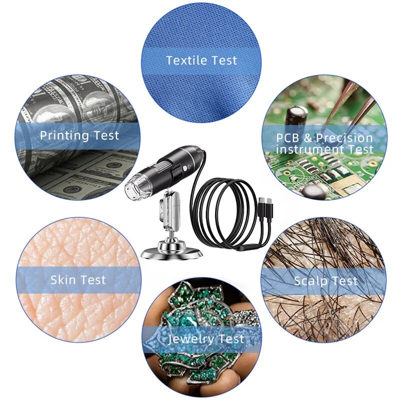 1600X 1000X 500X skaitmeninis mikroskopinis fotoaparatas, C tipo USB nešiojamasis elektroninis mikroskopas, skirtas lituoti didintuvui mobiliesiems telefonams taisyti