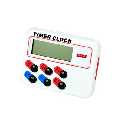 Cronometru magnetic LCD digital pentru bucătărie, numărătoare inversă, 24 de ore, cu suport, alb, duș, studiu practic, gătit ouă, temporizator de birou, ceas cu alarmă
