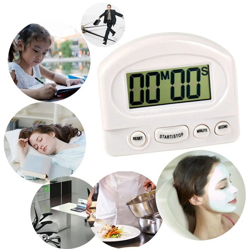 Magnetinis skaitmeninis kiaušinio kepimo laiko laikmatis Atgalinis laikmatis Mažas mini LCD elektroninis mielas virtuvės bėgimo pratimas žadintuvas juodai baltas