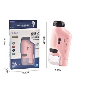 Komplet mini džepnog mikroskopa 60-120x laboratorijski ručni mikroskop, mikroskop na baterije s LED svjetlom, dječji znanstveni mikroskop