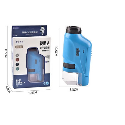 Komplet mini džepnog mikroskopa 60-120x laboratorijski ručni mikroskop, mikroskop na baterije s LED svjetlom, dječji znanstveni mikroskop