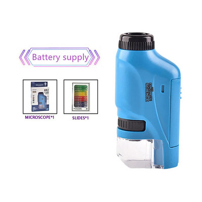 Rankinio kišeninio mikroskopo rinkinys 60-120x laboratorinis mikroskopas su LED lempute, baterija Maitinimo mokslų mikroskopas su telefono laikikliu vaikams